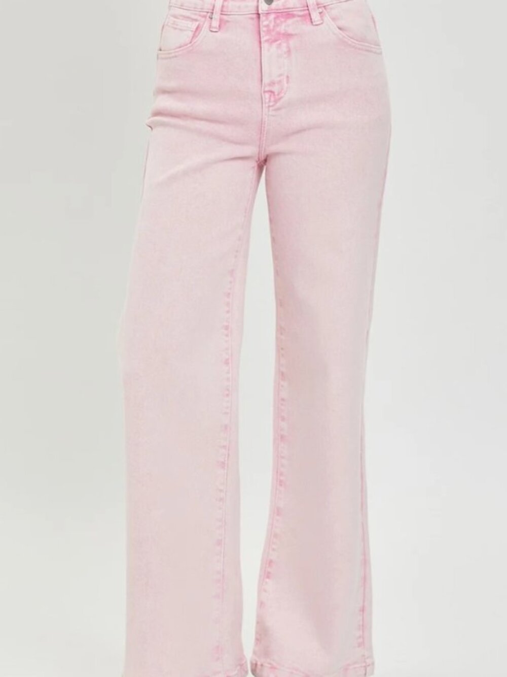 Risen Acid Pink High Rise Wide Leg Jeans